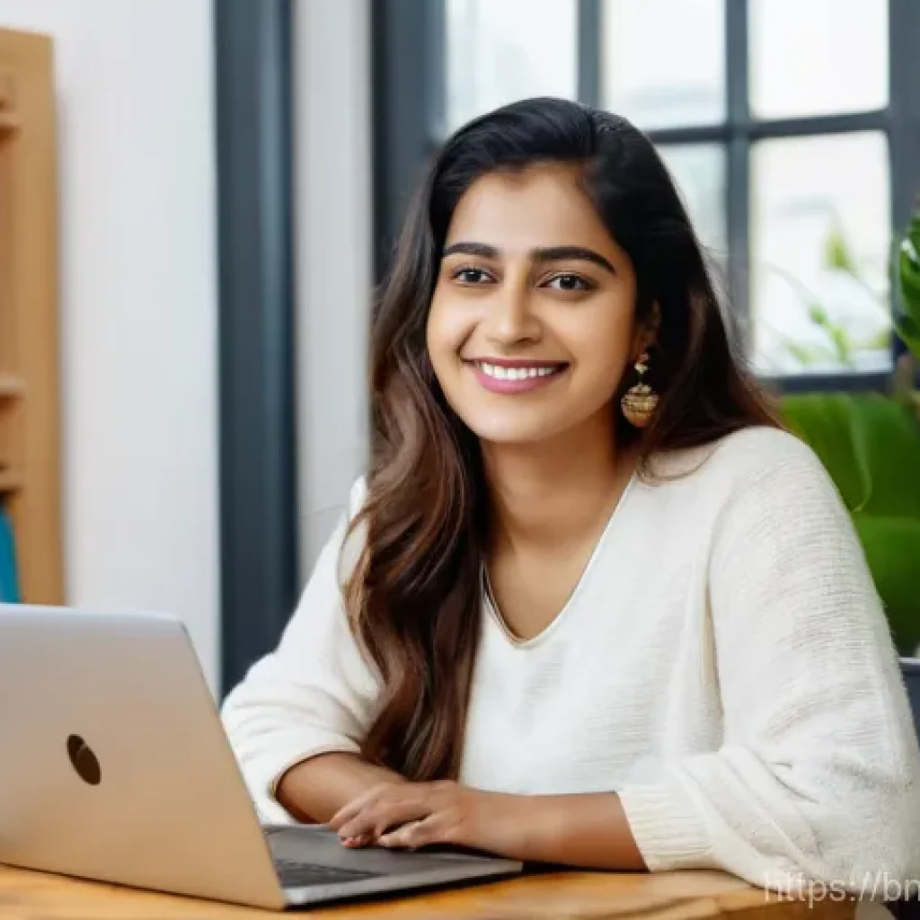 스토리텔러 자격증의 취득 후 진로 - **Prompt: Digital Content Creator**
A vibrant, medium shot of a young Bengali woman in her late ...