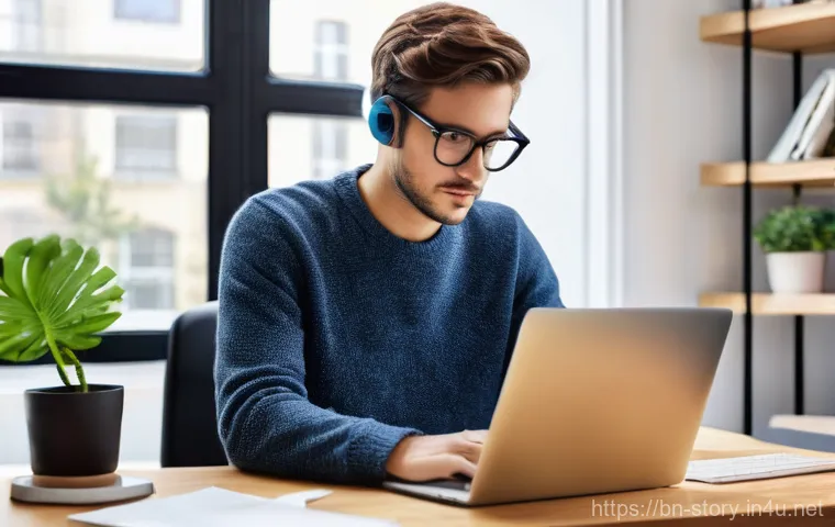 스토리텔러 자격증의 글로벌 인증 가능성 분석과 사례 연구와 전략 - **Digital Storyteller at Work**
A young adult, dressed in smart-casual attire (e.g., a neat swea...