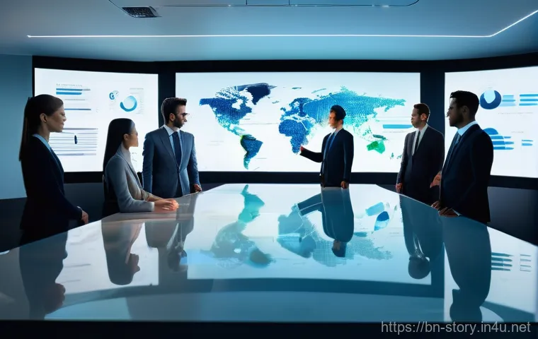 스토리텔러가 준비하는 프리젠테이션 팁 - **Prompt:** A diverse group of professionals, impeccably dressed in modern business attire, collabor...