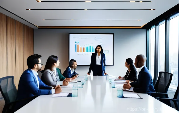 스토리텔러 연봉협상 전략 - **Prompt:** A confident female brand storyteller, in her late 30s, of South Asian descent, dressed i...