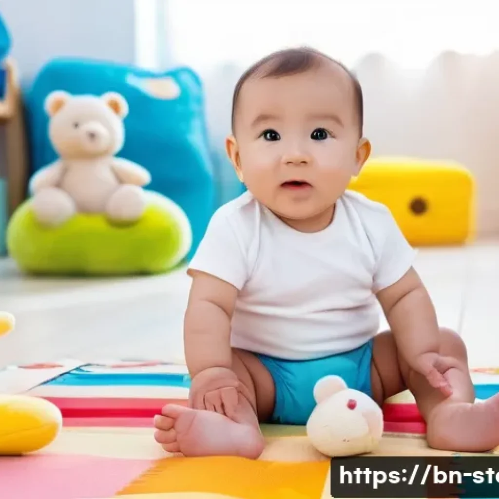 스토리텔러가 주목해야 할 최신 기술 - **Prompt:** "A baby wearing a cloth diaper, sitting on a colorful playmat with soft toys around them...