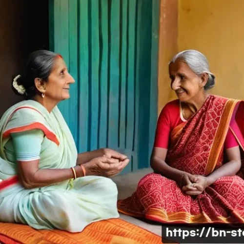 Home 31 스토리텔러 직업의 성공 사례와 성장 가능성 분석과 연구 - **Prompt:** An elderly Bengali grandmother with kind, wise eyes, wearing a modest and elegantly drap...