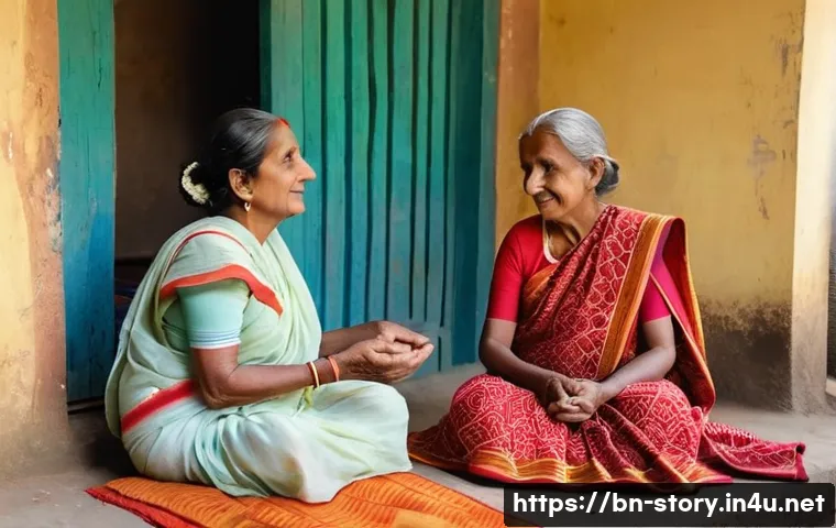 스토리텔러 직업의 성공 사례와 성장 가능성 분석과 연구 - **Prompt:** An elderly Bengali grandmother with kind, wise eyes, wearing a modest and elegantly drap...