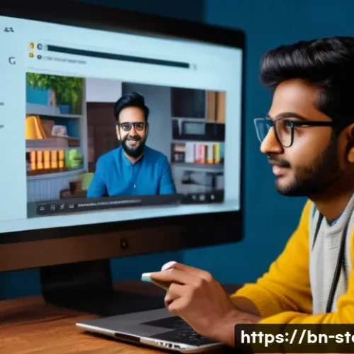 스토리텔러가 알아야 할 산업 트렌드 - A vibrant digital storytelling scene featuring a young Bengali content creator filming a short video...