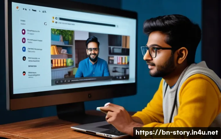 스토리텔러가 알아야 할 산업 트렌드 - A vibrant digital storytelling scene featuring a young Bengali content creator filming a short video...