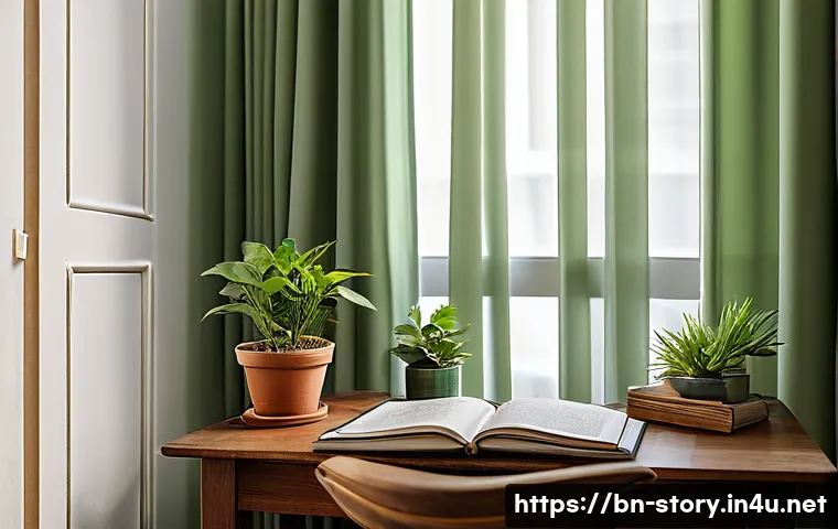 스토리텔러의 일과 생활 균형 - A calm and organized home office setup for a Bengali storyteller, featuring a tidy wooden desk with ...