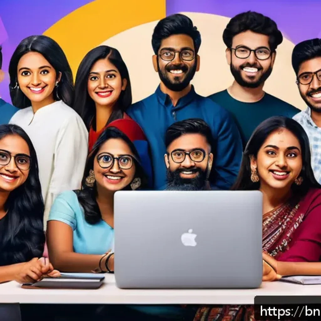 스토리텔러가 주목해야 할 디지털 트렌드 - A vibrant digital storytelling scene featuring a diverse group of Bengali content creators engaging ...